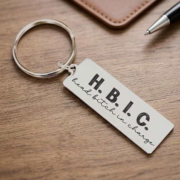 Head Bitch in Charge H B I C Personalized Female Boss Key Chain